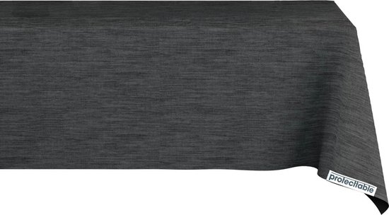 Nappe Aspect Lin Zwart 140x240cm - Nappe Lavable - Plastique