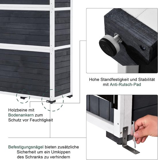 Equivera Armoire de jardin - Armoire de jardin plastique - Armoire de jardin extérieur plastique - Armoire de jardin plastique - Armoire de jardin extérieur - Armoire de rangement extérieur - Armoires de jardin extérieur - Abri de jardin