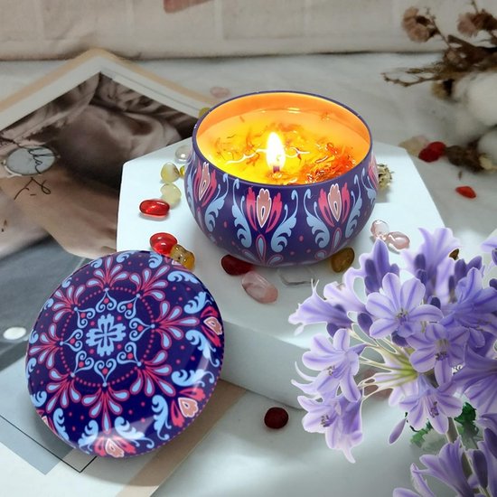 Boncy® Set de Bougies parfumées - Coffret Cadeau de Bougies Geur 4 Pièces - Coffret Cadeau Bougie Parfumée Femme - Cadeau Bougie pour Femme - Coloré