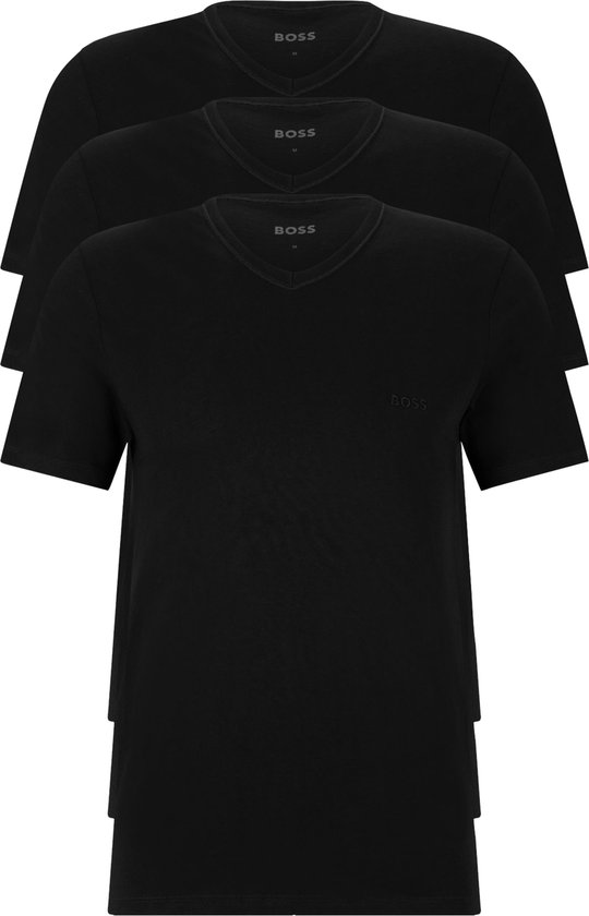 Foto: Hugo boss classic t shirts regular fit 3 pack heren t shirts v hals zwart maat xl