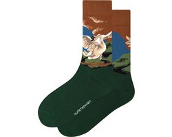 Kunst sokken - De Bedreigde Zwaan: Jan Asselijn - Sokken Dames 36 40 - Biologisch Katoenen Sokken - funny socks happy - Vrolijke Sokken - Grappige Sokken - Sokken Cadeau