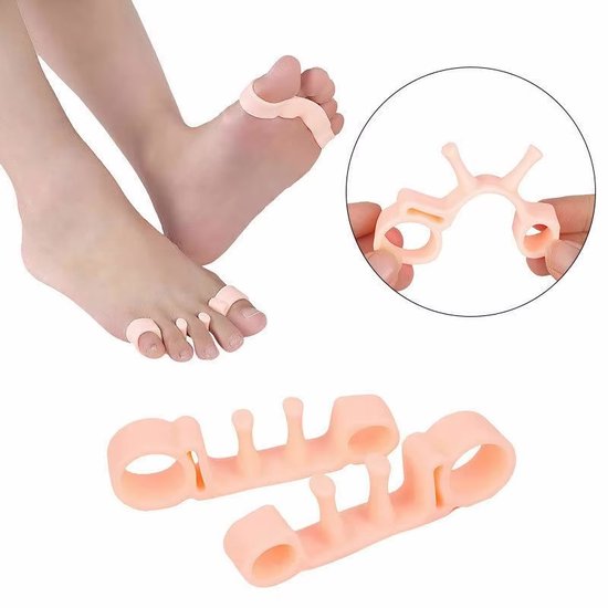 Foto: Chpn tenenspreider tenen spreiden teencorrector 2 stuks universeel pijnlijke tenen correctie hamertenen en hallux valgus siliconen gel