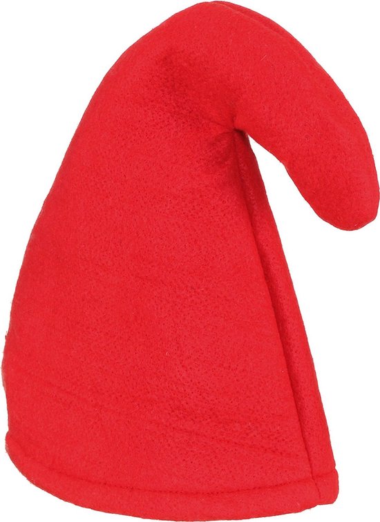 Carnaval verkleed hoed Kabouter/dwerg - puntmuts - rood - volwassenen - sprookjes thema