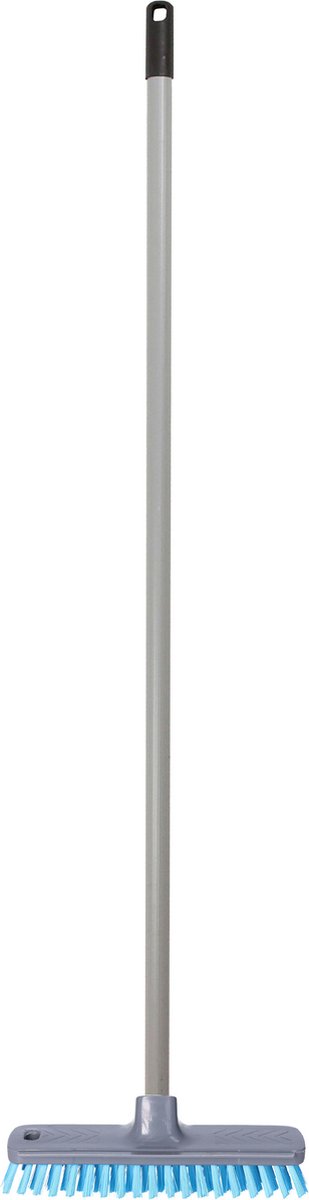 Goedkoopste Brumag Luiwagen/schrobber Scrubmaster 22 cm - Steel 120 cm - kunststof - grijs/blauw - harde schrobborstel - schoonmaakborstel