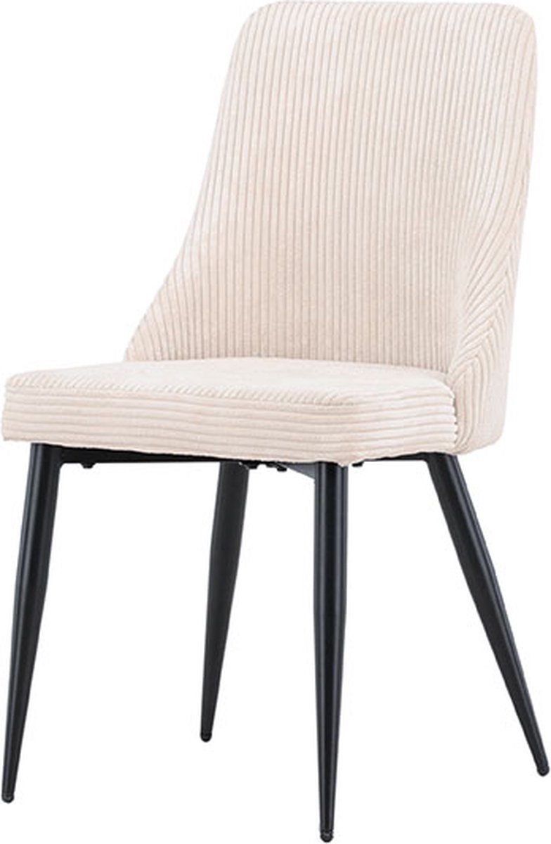 Leone eetkamerstoel fluweel beige.