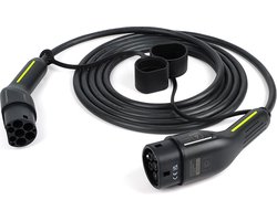 BlackCharge® Laadkabel 22kW (5M) Type 2 naar Type 2 Mennekes (Publieke laadpaal) - Laadkabel (22kW) 5M Type 2 naar Type 2 Mennekes (Publieke laadpaal) - Laadkabel - Type 2 - 22kW - 32A - 3Fase