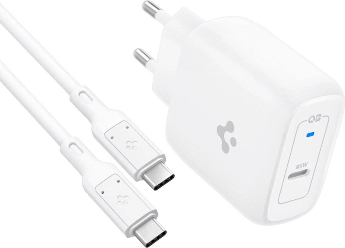 Spigen PowerArc ArcStation Pro 45 Watt GaN - Snellader met USB-C naar C oplaadkabel - 1 meter - Wit
