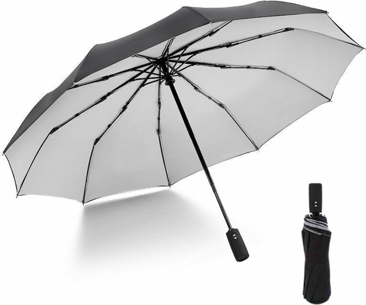 Bovista Moderne Stormparaplu - Opvouwbaar - Windproof Paraplu - Stormproef - Automatisch Uitklapbaar - Umbrella - Grijs
