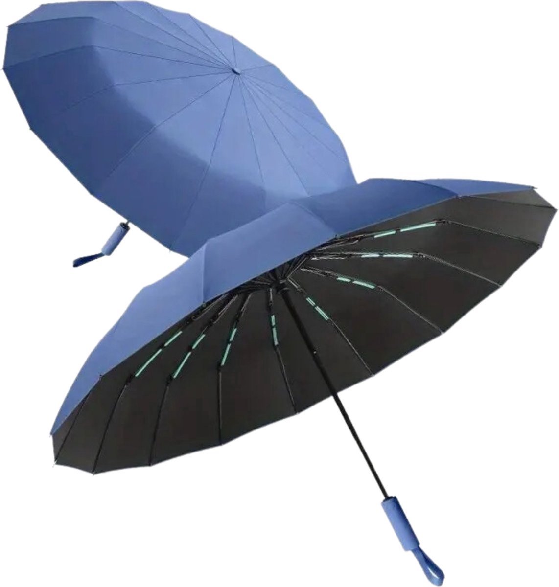Bovista Windproof Paraplu - Opvouwbaar - Moderne Stormparaplu - Stormproef - Automatisch Uitklapbaar - Umbrella - Blauw
