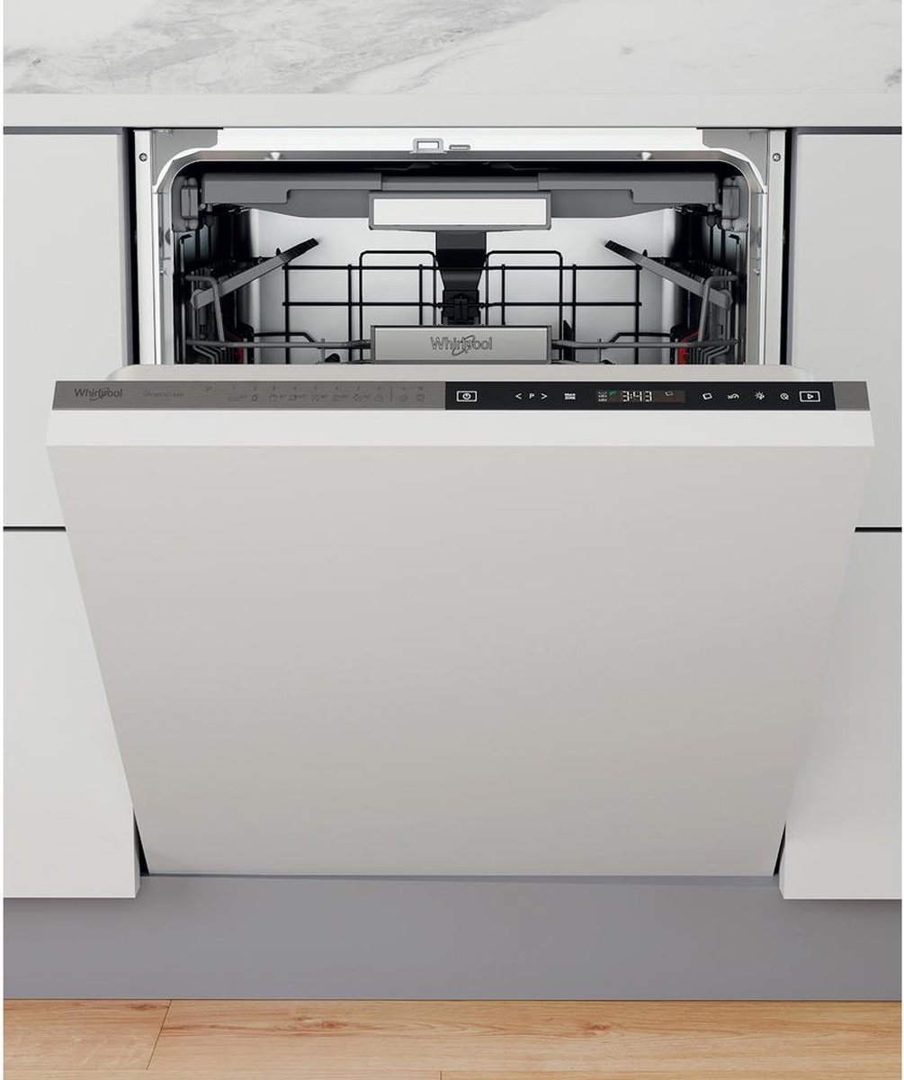 Whirlpool WIP 4O33 PLE S Volledig ingebouwd Volledige grootte (60 cm) Roestvrijstaal Zwart 155 m 15 m