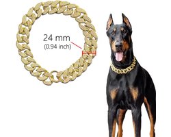 Gouden Hondenketting met Diamanten 40 CM - Halsband Hond - Juweel Ketting