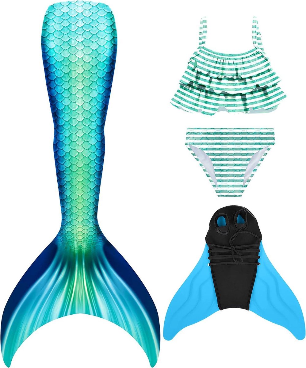 Zeemeerminstaart Monovin Meisjes - Aqua Blauw Kleurige zeemeerminstaart