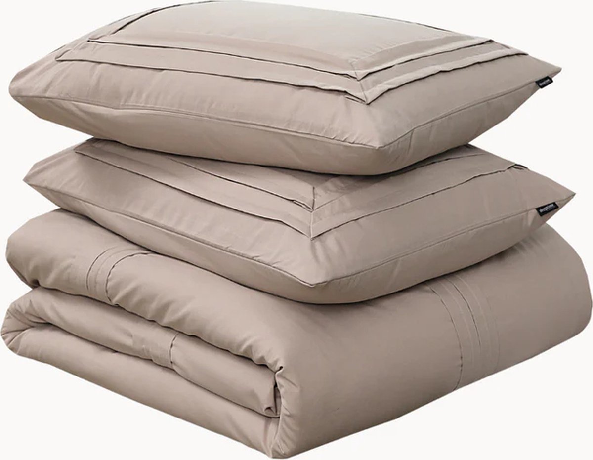Y-not® - Mat Satijn Jesper - Microvezel - Dekbedovertrek - 2 Persoons - 200x200/220 - Taupe