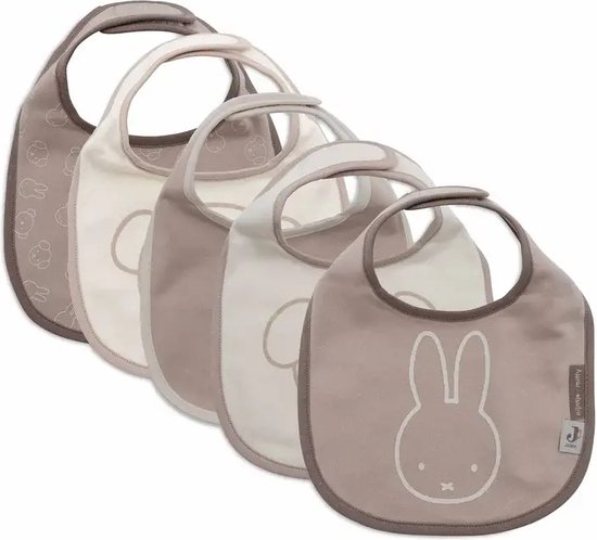 Jollein x Nijntje - Baby Slab - Waterproof - Slabbetjes - Miffy And Friends - 5 Stuks