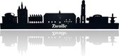 Skyline van Zwolle - Zwart-mdf - 60cm - Wanddecoratie van hout