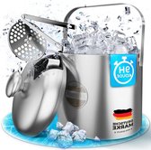 Bol.com Ijsblokjeshouder van roestvrij staal - Geïsoleerde houder met deksel en tang - Picknick en bruiloft - Premium kwaliteit aanbieding