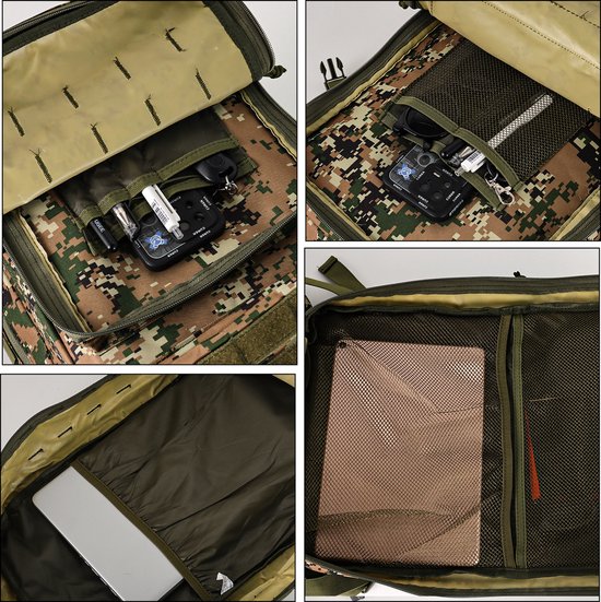 CINGHI LUSSO Tactische Rugzak 50L Rugzak voor Mannen Militair Molle Rugzak Camping Reis Rugzak Grote Rugzak voor Outdoor Opslag Dagrugzak met Fleshouder, Zwart, M