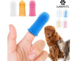 Lunspets - Tandenborstel voor Hond en Kat - Multicolor - Set van 4 - Inclusief 4 Opbergdozen
