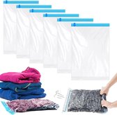 Bol.com Packing cubes compression 6 stuks compressiezakken - op te rollen - vacuümzakken - kleding opbergzak - herbruikbare kled... aanbieding