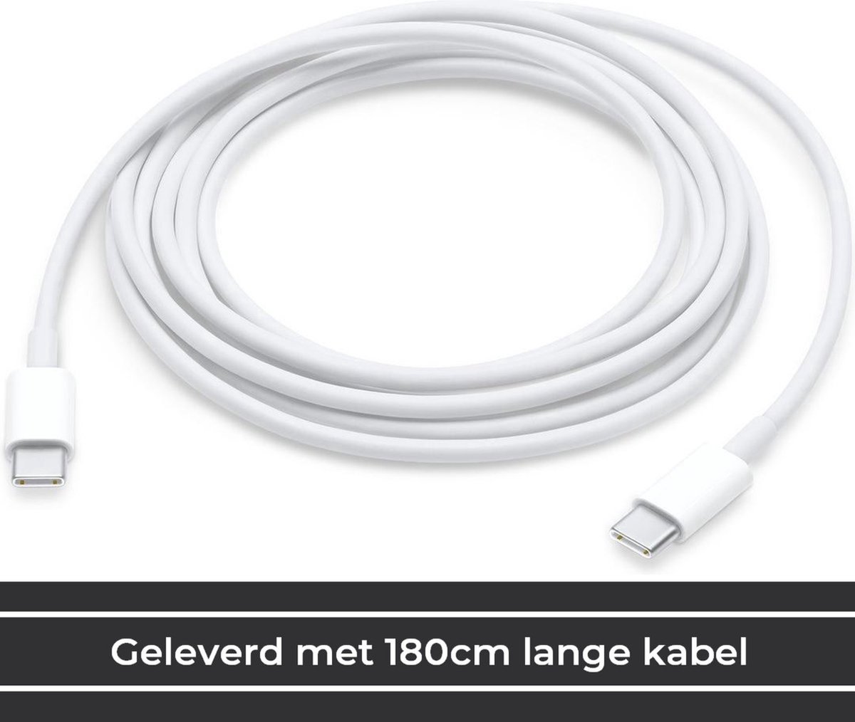 Zedar USB-C oplader 45W met 1,8m kabel voor MacBook Pro, Air (vanaf 2015), adapter USB C laadblok - Afbeelding 2