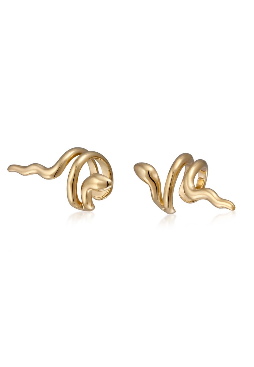Elli - Oorbellen - Elli Earcuff Heren Slang 925 Sterling Zilver Verguld Festival Goud - Dames