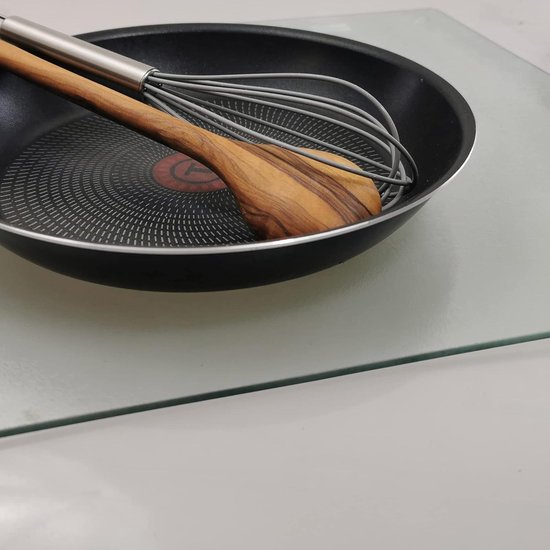 Kitchenville Glazen Snijplank 40×30 cm – Glass Cutting Board – Breukbestendig, Antislip & Hittebestendig - Turquoise Oceaan