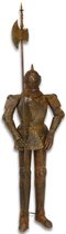 Statue - chevalier de fer - marron - armure - grande statue - 213 cm de hauteur