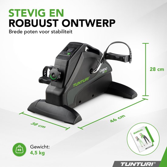 Tunturi Cardio Fit M30 Stoelfiets - Hometrainer - Met LCD monitor - Fietstrainer met instelbare weerstand - Bureaufiets