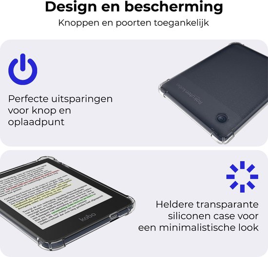 Hoes Geschikt voor Kobo Clara Colour Hoesje Siliconen Case Hoes Back Cover - Transparant van i12Cover — afbeelding 5