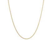 Lucardi Dames Stalen goldplated ketting gourmet 2mm - Ketting - Staal - Goud - 55 cm