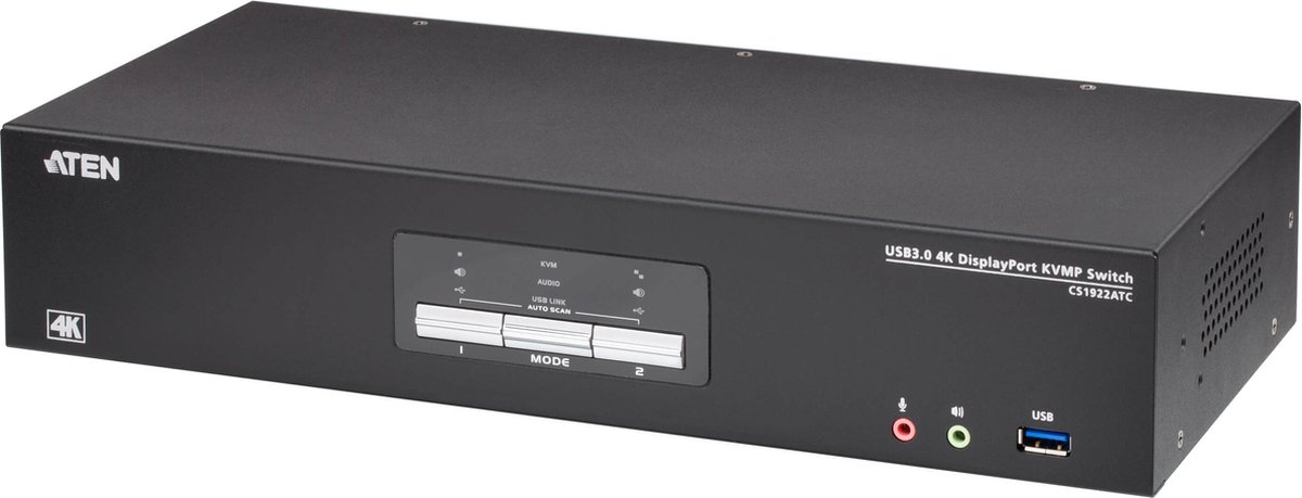 ATEN CS1922ATC 2-poorts USB 3.0 4K DisplayPort KVM-switch voor ATC