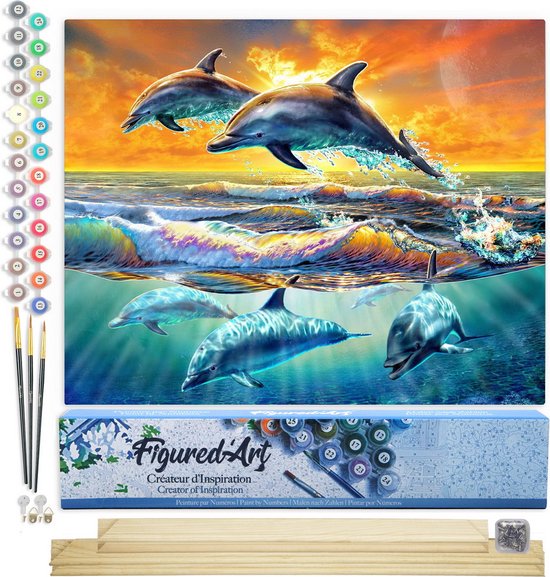 Figured'Art Schilderen op Nummer Volwassenen canvas Chalet aan het meer - Handwerk