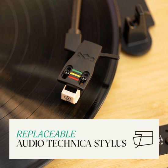 House of Marley Revolution Bluetooth Platenspeler met Passieve Boekenplank Speakers - LP Speler - Auto-stop - Ingebouwde Stofkap - Audio Technica Element - Vinyl - Gemaakt van Duurzame Materialen