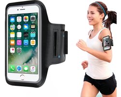 Hardloop Telefoonhouder Waterdicht Universeel voor Smartphone - Sportarmband - Geschikt voor iPhone, LG, Huawei, HTC, Motorola, Google Pixel, Samsung, Honor, Lenovo en Xiaomi - Zwart