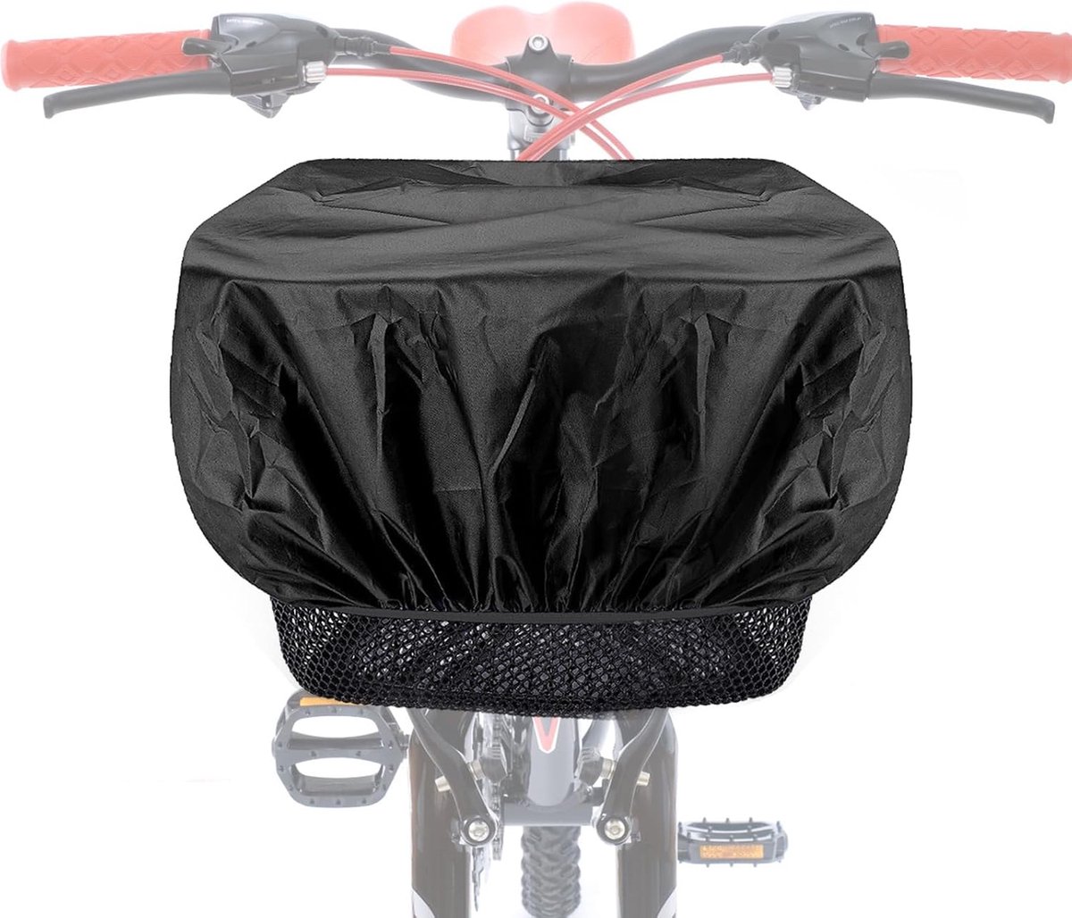 Regenhoes voor fietsmanden, Pack 2 Waterdichte fietsmandhoes Regenhoes met waterdichte zwarte fietszadelhoes voor fietsmand - zwart zilver - 73*65