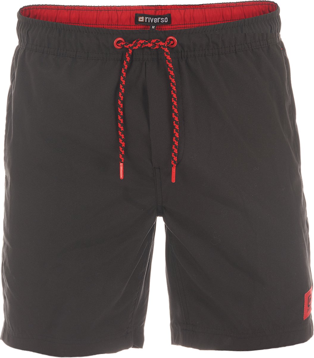 riverso Heren Short RIVDavid bequem Zwart 5XL Volwassenen Sneldrogende Zwemshort met Trekkoord