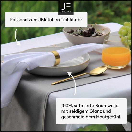 Set van 3 servetten gerecycled katoen Mistraline Wit - Tafellinnen Set van 3 servetten gerecycled katoen Mistraline Wit - Tafellinnen