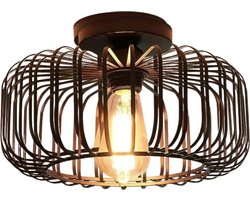 Lichtendirect - Plafondlamp Zwart - Industrieel Plafonniere van Metaal – Woonkamerlamp- Slaapkamerlamp – Plafondlampen