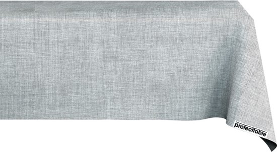 Nappe Aspect Lin Grijs 140x270cm - Nappe Lavable - Plastique