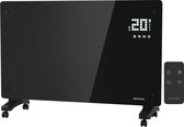 Auronic Elektrische Kachel – Convectorkachel met Thermostaat en Afstandsbediening - Glazen Paneelverwarming - 2000W Heater - Zwart