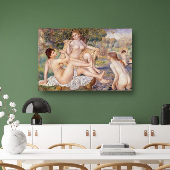 De grote zwemmers - Pierre-Auguste Renoir poster - Vrouwen poster - Poster Figuren - Wanddecoratie industrieel - Woonkamer poster - Kantoor accessoires poster 60x40 cm
