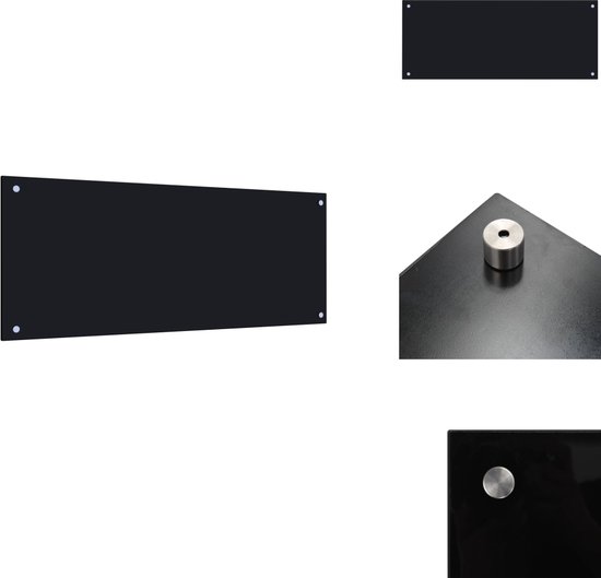 vidaXL Pare-éclaboussures de Cuisine - Pare-éclaboussures de Cuisine - Paroi arrière de cuisine - Murs arrière de Cuisine - Pare-éclaboussures de cuisine 100x40 cm Verre trempé Noir