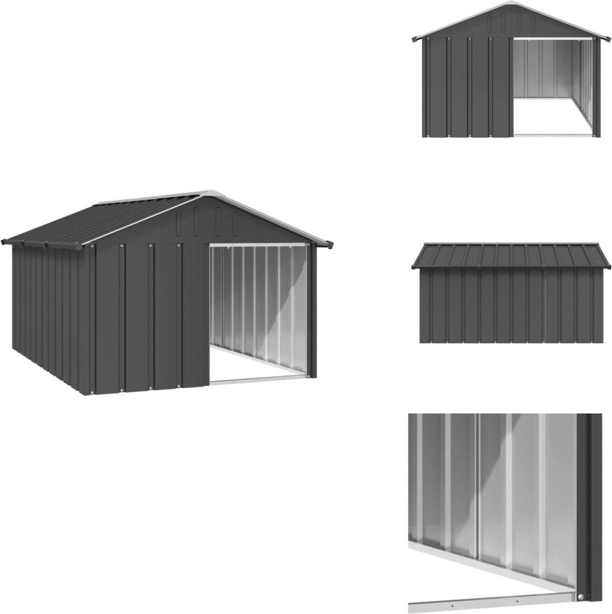 Bol.com vidaXL Hondenhok - Hondenhokken - Hondenkooi - Hondenhok Voor Buiten - Hondenhok 116-5x153x81-5 cm gegalvaniseerd staal ... aanbieding