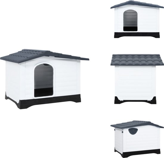 vidaXL Hondenhok - Hondenhokken - Honden Hok - Hondenhuis - Hondenhok 90-5x68x66 cm polypropeen grijs