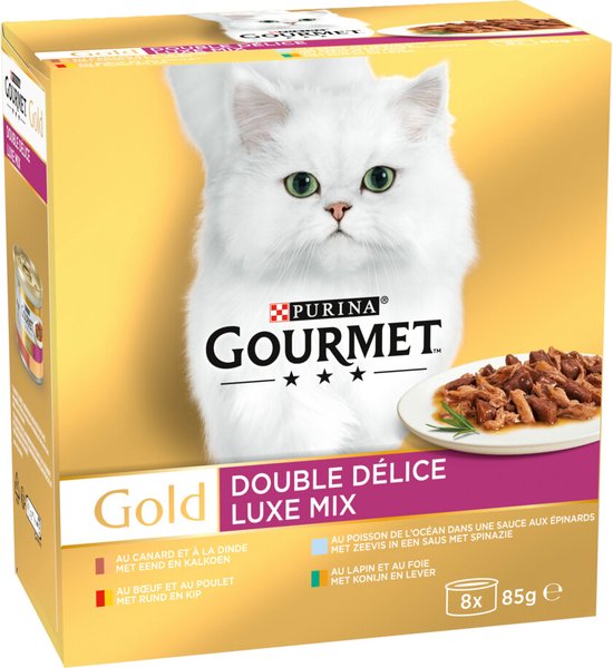 Gourmet Gold Luxe Mix - Kattenvoer Natvoer - Vis/Vlees - 48 x 85 g
