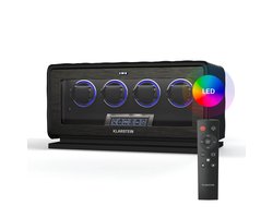 Klarstein Luminoustime Watch Winder 4 Horloges - Automatische horlogewinder met fluisterstille Japanse motor - LCD Touch panel & Afstandsbediening - 20 Tpd Instellingen - Rgb & LED Verlichting - Vegan leer - Zwart