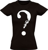 T-shirt femme point d'interrogation tête de mort | crâne | le crâne | squelette | halloween | Noir