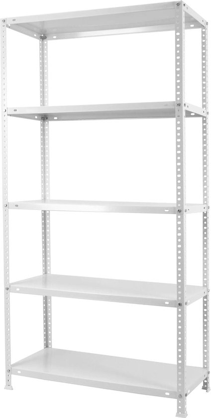 Metalen rek - 5 verstelbare planken - 75 kg draagvermogen - 1800 x 1100 ...