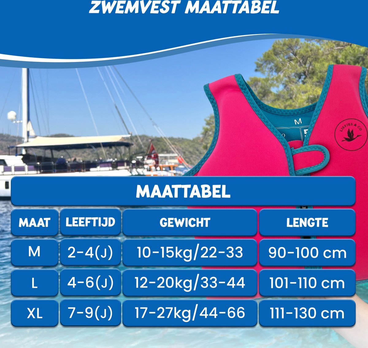 Liefjes & Co Baby - Zwemvest - Drijfvest kind - Roze - Zwemvest 4/5/6 Jaar Drijfpak - Drijfhulpmiddel - UPF50+ Zonbescherming — afbeelding 3