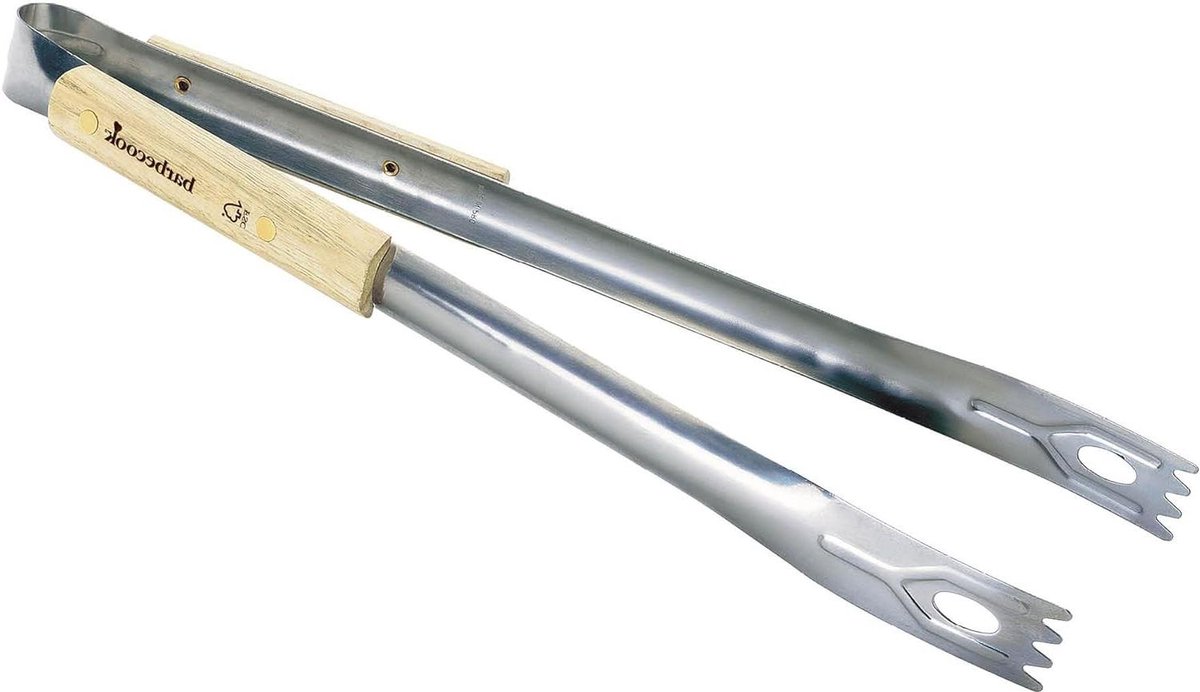 BBQ Tongs Stainless Steel and Wood Barbecue Accessory 40 cm bbq accessoires